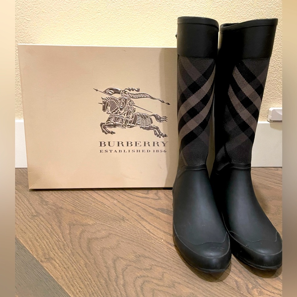 Burberry rain boots